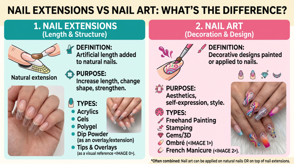 Nail Extensions vs Nail Art
